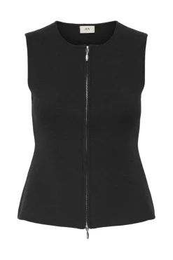 riley S/L O-Neck Two Way Zip Vest Knt*JDY Clearance