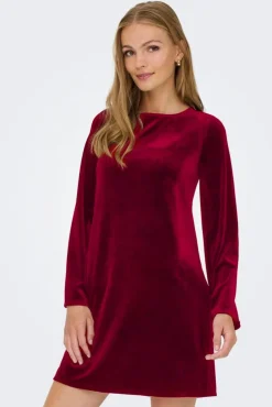 JDY victory L/S Velvet Bow Dress< Kjoler