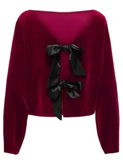victory L/S Velvet Bow Top*JDY New