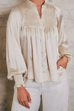 Neo Noir Jill Smooth Satin Blouse< Bluser & Skjorter|Ammevenligt Tøj