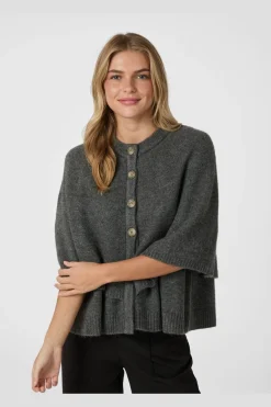 Neo Noir Josei Double Knit Cape 165798< Strik|Bluser & Skjorter