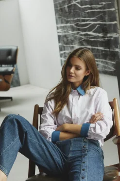 Karinacc Stripe Mix Shirt 45006*Co´Couture Sale