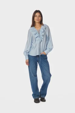 Katarina Crepe Ruffle Blouse 166497*Neo Noir Best