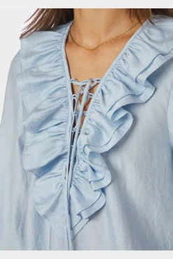 Katarina Crepe Ruffle Blouse 166497*Neo Noir Best