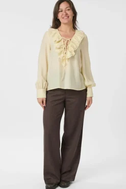 Neo Noir Katarina Crepe Ruffle Blouse 166497< Bluser & Skjorter