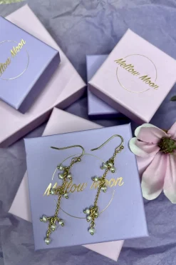 Mellow Moon Kæde- Øreringe Med Ferskvandsperler< Øreringe