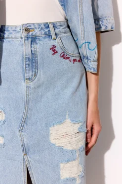 Hunkøn Kenna Denim Skirt 26021< Nederdele