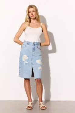 Hunkøn Kenna Denim Skirt 26021< Nederdele
