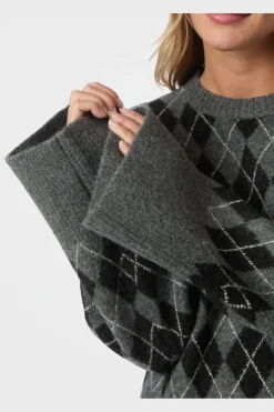 Neo Noir Kick Check Knit Blouse 165204< Strik|Bluser & Skjorter