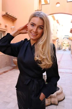 Liberte Kiki-Ls-Wrap-Blouse 22310< Bluser & Skjorter