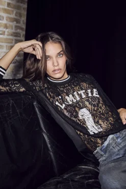 Haute L'Amitié Lace Ls Football Blouse HL10471< Bluser & Skjorter