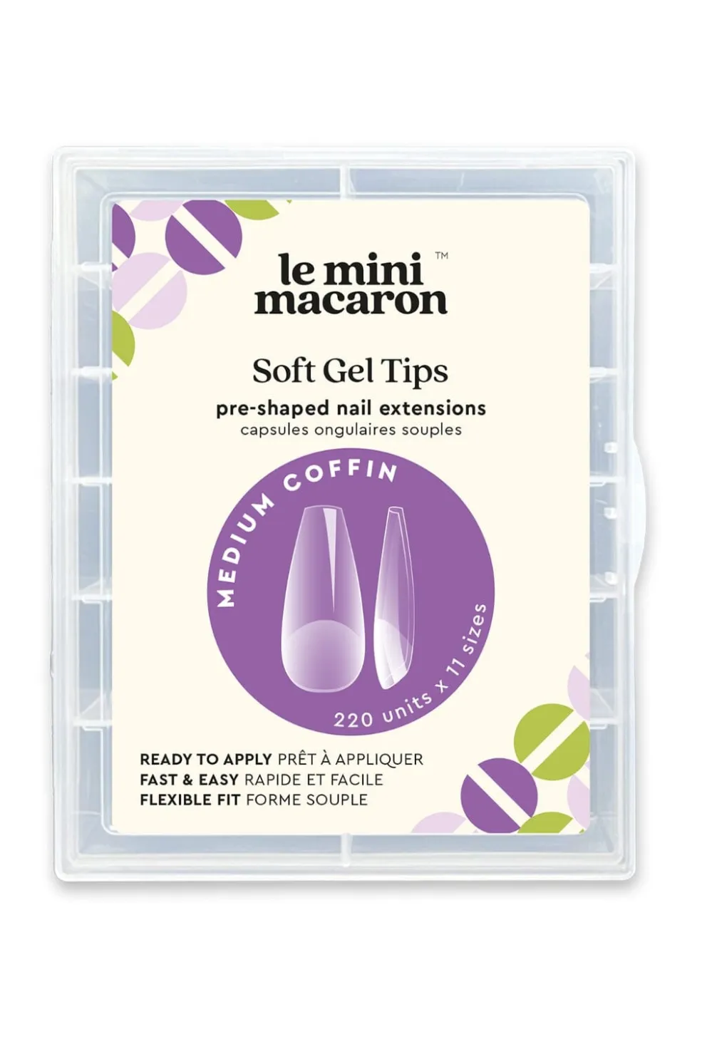 Le Mini Macaron Le Gel Nail Tips (220 Stk) GNT004< Negle Ting