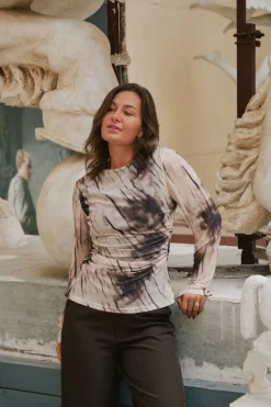 Lenida Faded Mesh Blouse 167053*Neo Noir Sale