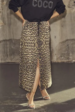 Co´Couture Leocc Denim Slit Skirt 34110< Nederdele