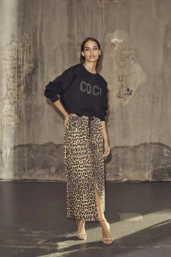 Co´Couture Leocc Denim Slit Skirt 34110< Nederdele