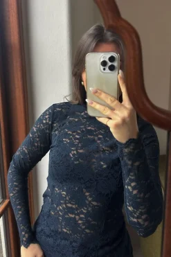 Neo Noir Liza Laceflower Blouse< Bluser & Skjorter