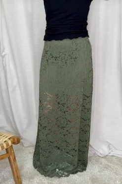 A-bee Long Flower Lace Skirt _-W_< Nederdele