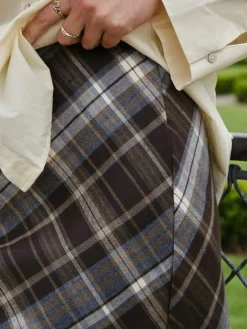 Neo Noir Lunna Check Skirt 165705< Nederdele