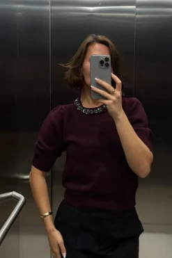 Neo Noir Maia Stone Knit Blouse 162914< Strik|Bluser & Skjorter