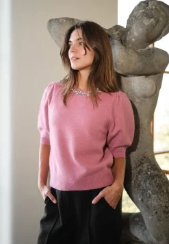 Neo Noir Maia Stone Knit Blouse 162914< Strik|Bluser & Skjorter