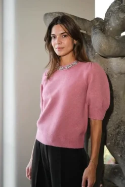 Neo Noir Maia Stone Knit Blouse 162914< Strik|Bluser & Skjorter