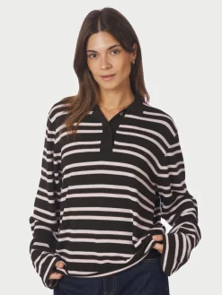 Mala Polo Knit Blouse 167213*Neo Noir Discount