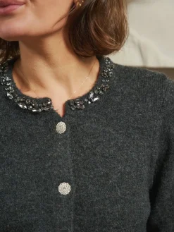 Marie Stone Knit Cardigan 163850*Neo Noir Clearance