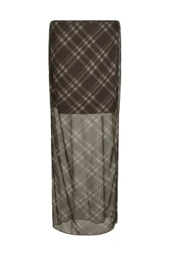 Marlise Check Mesh Skirt 167207*Neo Noir Sale