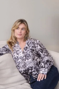 Massima Deco Paisley Blouse 164308*Neo Noir Hot