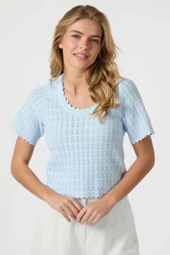 Meiko Solid Knit Blouse 164706*Neo Noir Hot