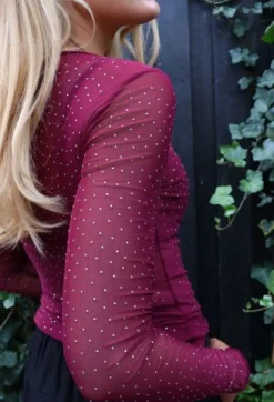 Mesh Ls Sparkle Tshirt 22134*Liberte Best