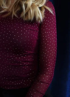 Mesh Ls Sparkle Tshirt 22134*Liberte Best