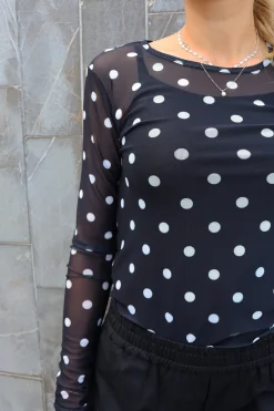 Liberte Mesh Ls Tshirt 22065< T-Shirts & Toppe