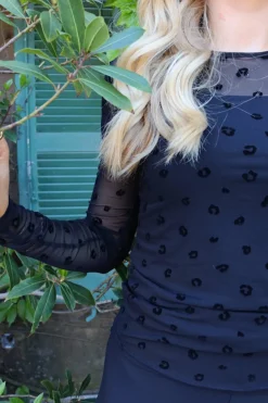 Liberte Mesh-Ls-Tshirt 22065< Bluser & Skjorter