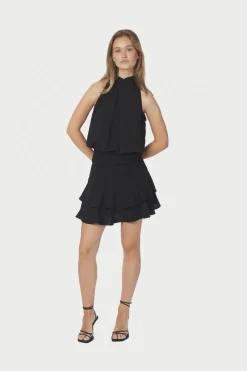 Neo Noir Mitra Frill Structure Skirt 167121< Nederdele