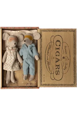 Maileg Mor & Far Mus I Cigaræske<Børn Bad, Leg & Interiør