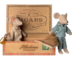 Maileg Mor & Far Mus I Cigaræske<Børn Bad, Leg & Interiør