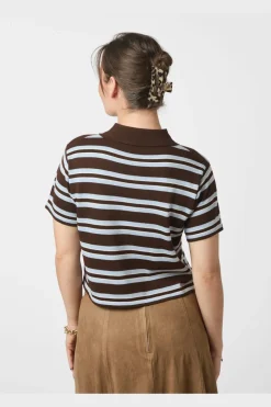 Mulann Polo Knit Blouse 165966*Neo Noir Discount