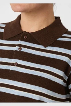 Mulann Polo Knit Blouse 165966*Neo Noir Discount