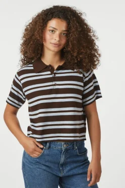 Mulann Polo Knit Blouse 165966*Neo Noir Discount