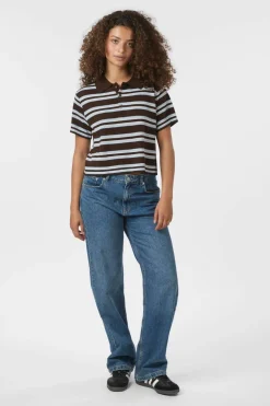 Mulann Polo Knit Blouse 165966*Neo Noir Discount