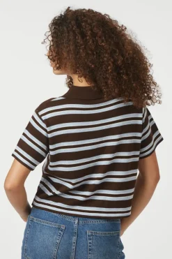 Mulann Polo Knit Blouse 165966*Neo Noir Discount