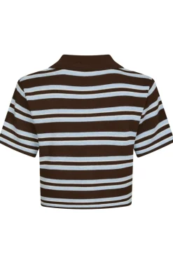 Mulann Polo Knit Blouse 165966*Neo Noir Discount