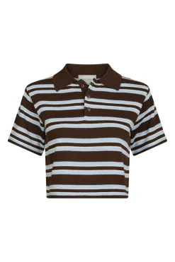 Mulann Polo Knit Blouse 165966*Neo Noir Discount