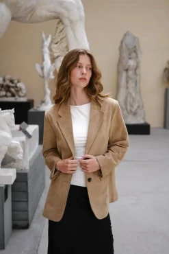 Namy Imitated Suede Blazer 164548*Neo Noir Outlet