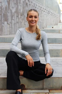 Natalia Ls Round Neck Blouse 9914*Liberte Best