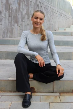 Natalia Ls Round Neck Blouse 9914*Liberte Best