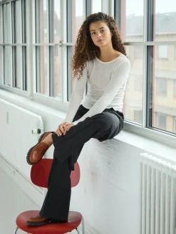 Nella Fine Rib Blouse 167271*Neo Noir Clearance