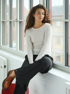 Nella Fine Rib Blouse 167271*Neo Noir Clearance