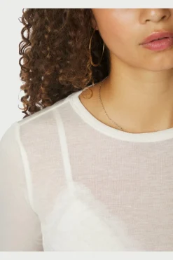 Nella Fine Rib Blouse 167271*Neo Noir Clearance